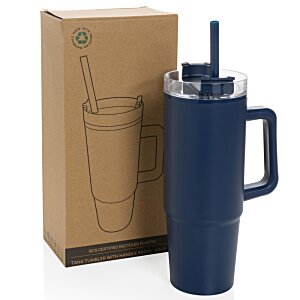 Additional Image 9 - a blue tumbler with straw next to a box