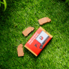 a red box on grass