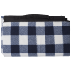 a blue and white checkered bag