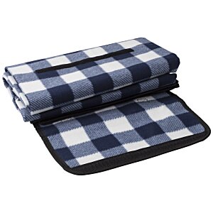 Additional Image 2 - a blue and white plaid folded up