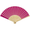 a pink and white fan