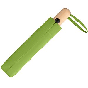 Additional Image 2 - a green umbrella with a wooden handle