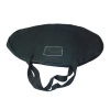 a black hat with a strap