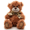 a stuffed teddy bear with a bow