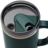 a green mug with a handle