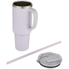 a white mug with a straw and a lid