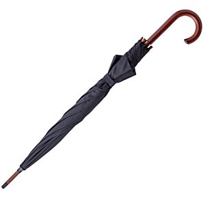 Additional Image 1 - a black umbrella with a curved handle