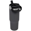 a black and grey water bottle