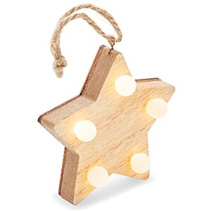 Additional Image 2 - a wooden star with lights