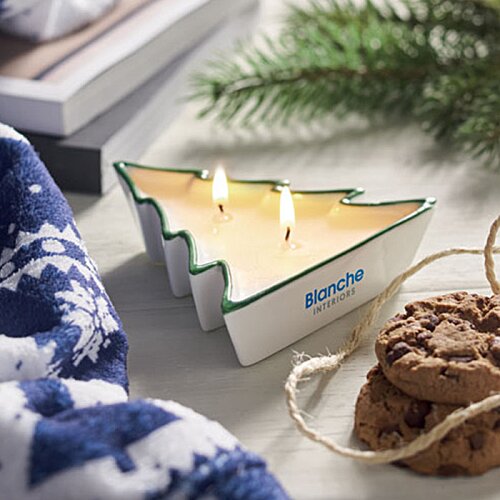 Additional Image 4 - a candle in a shape of a tree next to cookies