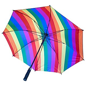 Additional Image 1 - a rainbow colored umbrella with a black handle