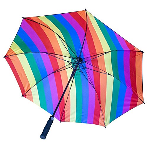 Additional Image 1 - a rainbow colored umbrella with a black handle