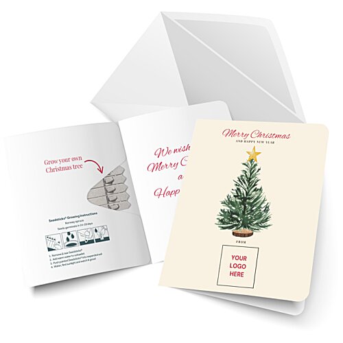 Additional Image 2 - a white card with a christmas tree on it