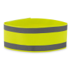 a yellow and black reflective band