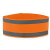 an orange and grey striped hat