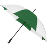 a green and white umbrella