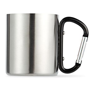 Additional Image 1 - a silver mug with a black handle