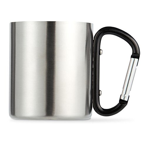 Additional Image 1 - a silver mug with a black handle