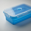 a blue plastic container with a lid