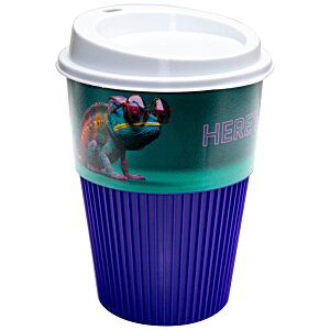 Additional Image 3 - a blue and green cup with a white lid