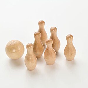 Additional Image 3 - a group of wooden bowling pins
