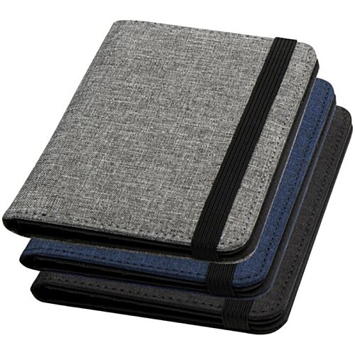 Additional Image 3 - a stack of notebooks with a black and blue stripe
