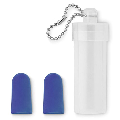 Additional Image 4 - a plastic bottle with a cord and blue earplugs