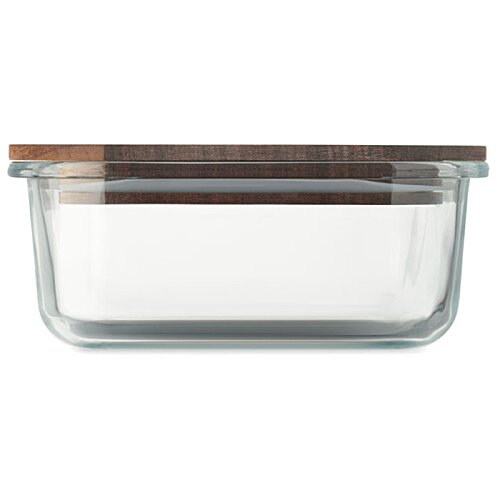 Additional Image 3 - a clear glass container with a brown lid