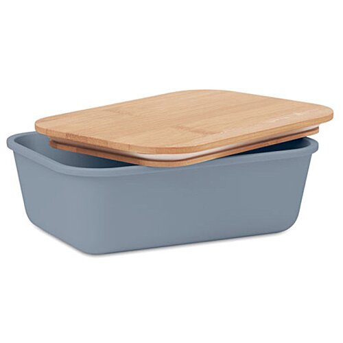 Additional Image 5 - a blue rectangular container with a wooden lid
