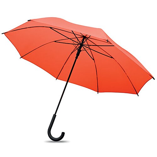 Additional Image 9 - an orange umbrella with a curved handle