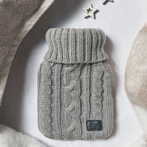 Additional Image 6 - a grey knitted hot water bottle