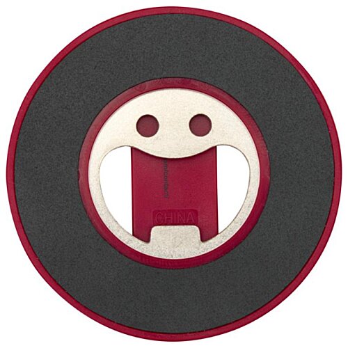 Additional Image 8 - a round black circle with a red and white face