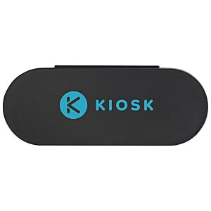 Additional Image 1 - a black oval object with blue text