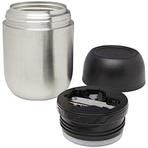 Additional Image 1 - a silver container with a black lid
