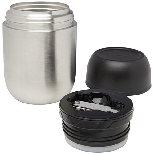 Additional Image 1 - a silver container with a black lid
