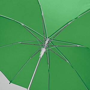 Additional Image 2 - a green umbrella with silver trim