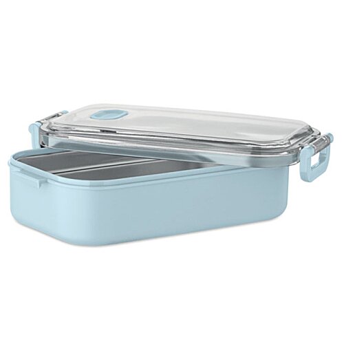 Additional Image 2 - a blue lunch box with a clear lid