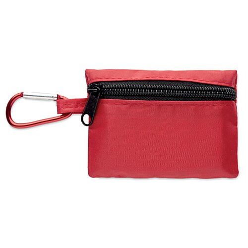 Additional Image 1 - a red zipper pouch with a black strap