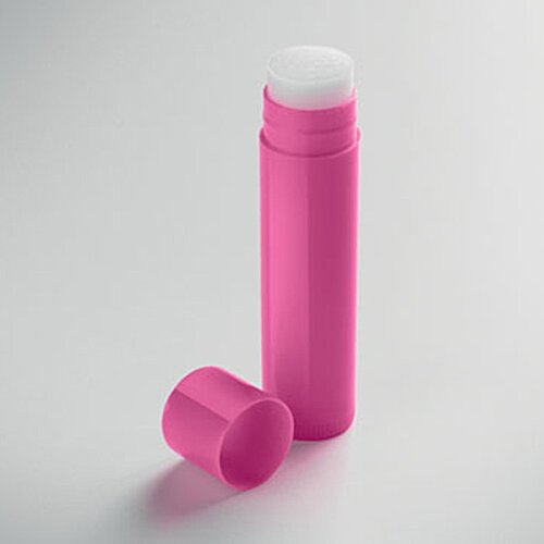 Additional Image 3 - a pink lip balm with a white cap