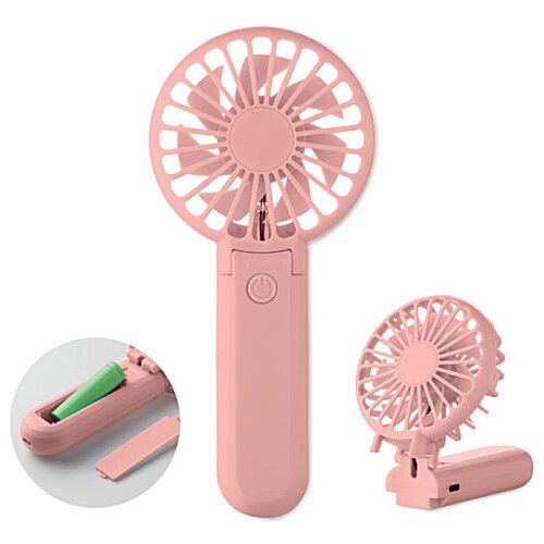 Additional Image 7 - a pink fan with a green and white cover