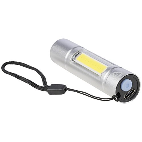 Additional Image 6 - a silver flashlight with a black cord
