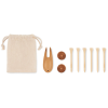 Additional Thumbnail Image 2 - a white apron with a white towel and a wooden spoon