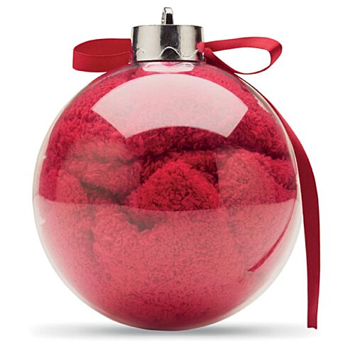 Additional Image 3 - a red ornament with a red ribbon