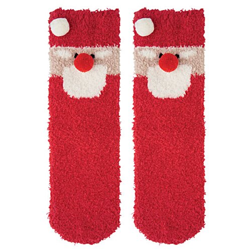 Additional Image 4 - a pair of red socks with a face on it