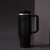 Additional Thumbnail Image 2 - a black coffee mug with a straw