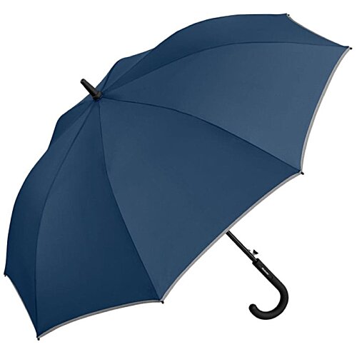 Additional Image 4 - a blue umbrella with a curved handle