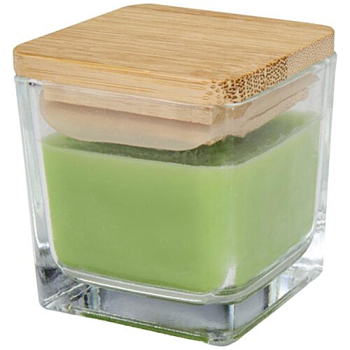 Additional Image 4 - a glass jar with a green square object with a wooden lid