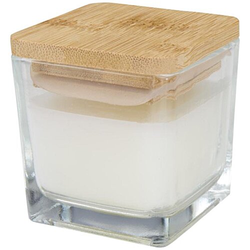 Additional Image 5 - a white candle with a wooden lid