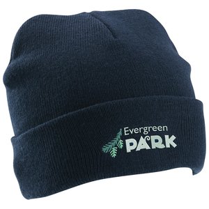Additional Image 1 - a black beanie with white text