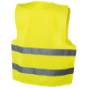 a yellow vest with grey stripes